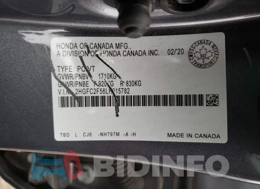 2HGFC2F56LH015782 Photo# 13