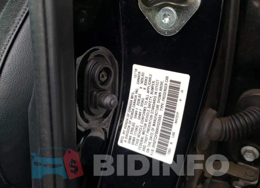 2HGFC2F8XKH522693 Photo# 12