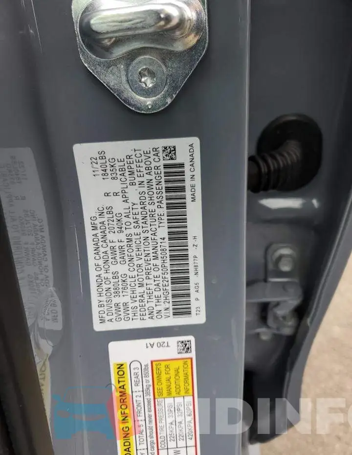 2HGFE2F50PH508714 Photo# 12