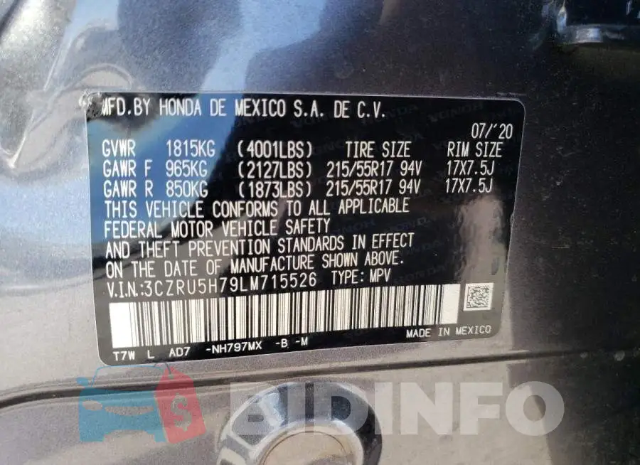 3CZRU5H79LM715526 Photo# 13