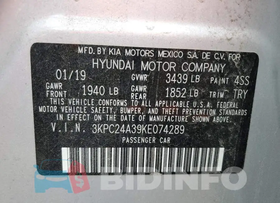 3KPC24A39KE074289 Photo# 3