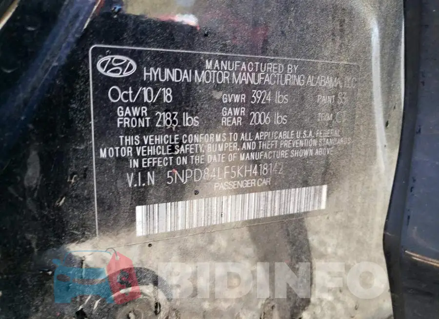 5NPD84LF5KH418142 Photo# 12