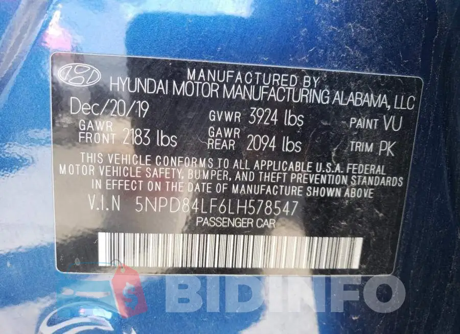 5NPD84LF6LH578547 Photo# 12