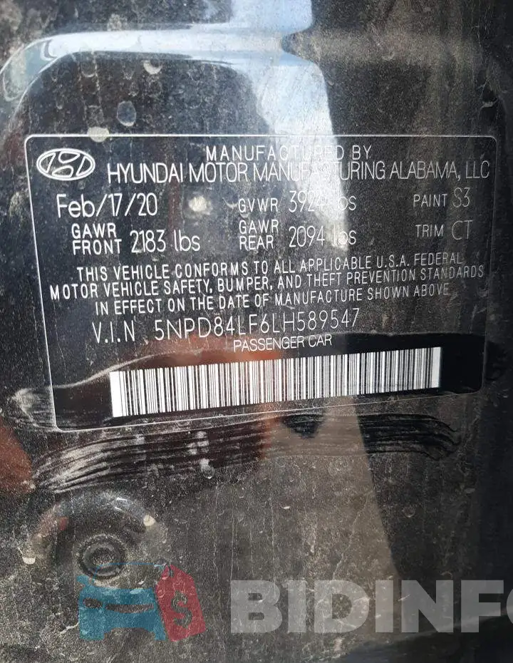 5NPD84LF6LH589547 Photo# 13
