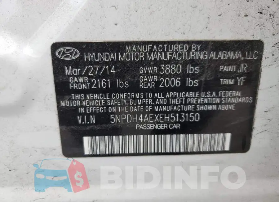 5NPDH4AEXEH513150 Photo# 12