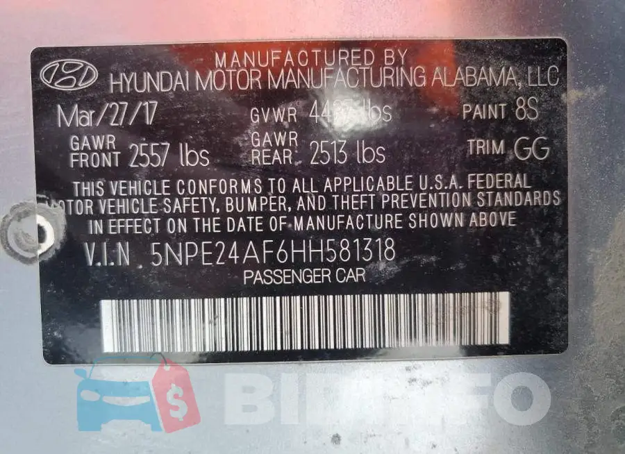 5NPE24AF6HH581318 Photo# 12