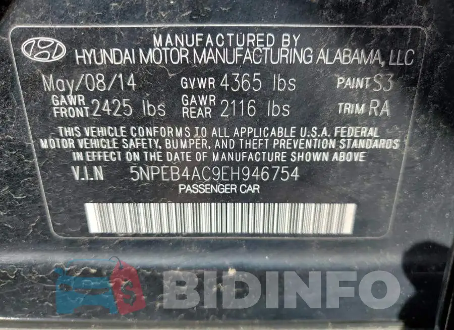 5NPEB4AC9EH946754 Photo# 12