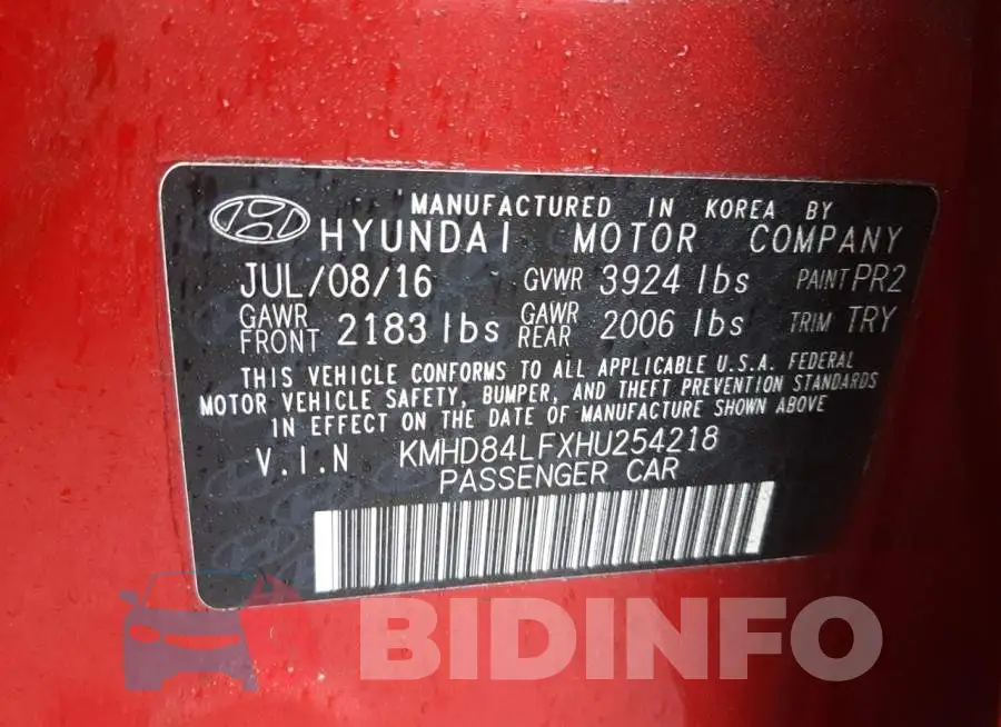 KMHD84LFXHU254218 Photo# 12