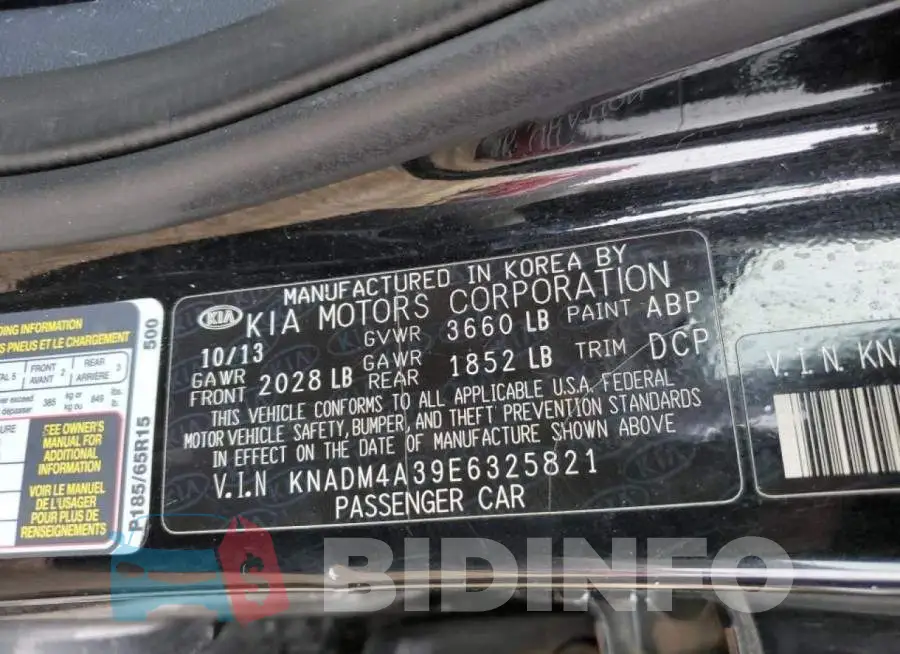 KNADM4A39E6325821 Photo# 12
