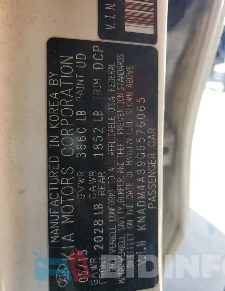 KNADM4A39G6576065 Photo# 12