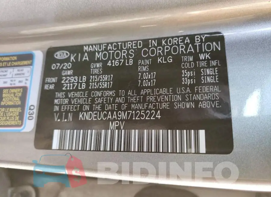 KNDEUCAA9M7125224 Photo# 13