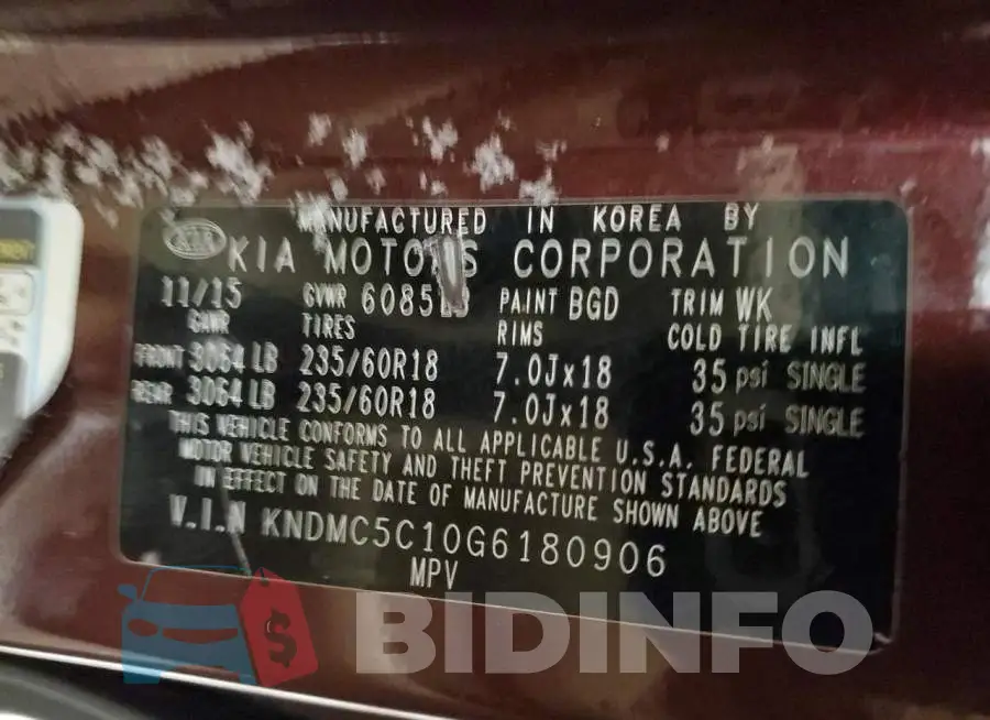 KNDMC5C10G6180906 Photo# 13