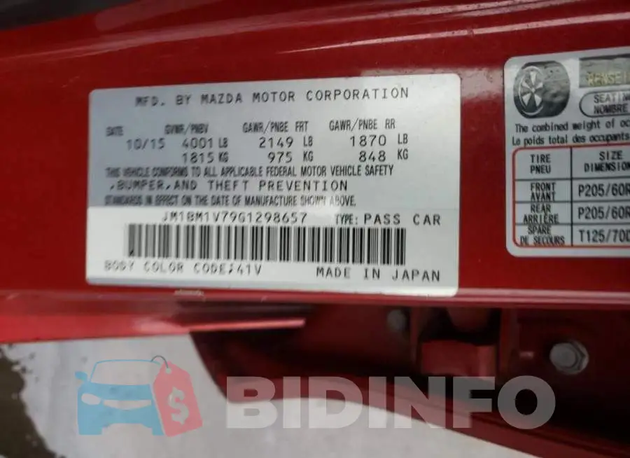 JM1BM1V79G1298657 Photo# 12