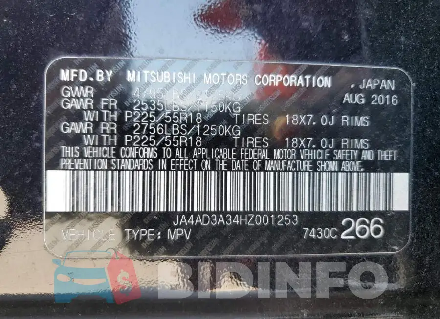 JA4AD3A34HZ001253 Photo# 12