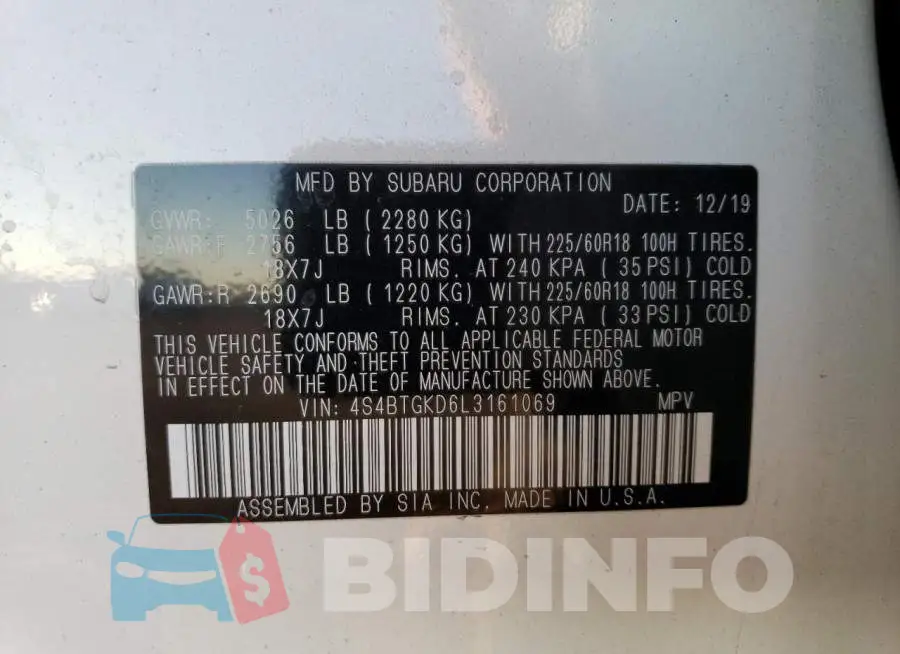 4S4BTGKD6L3161069 Photo# 13