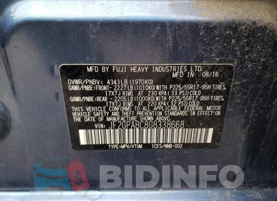 JF2GPABC8G8338668 Photo# 12