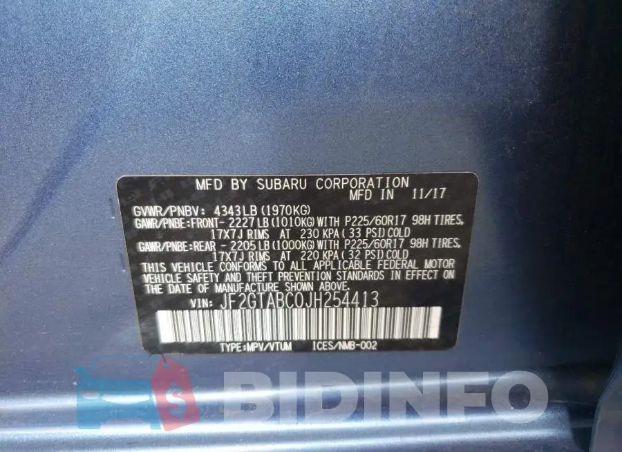 JF2GTABC0JH254413 Photo# 12