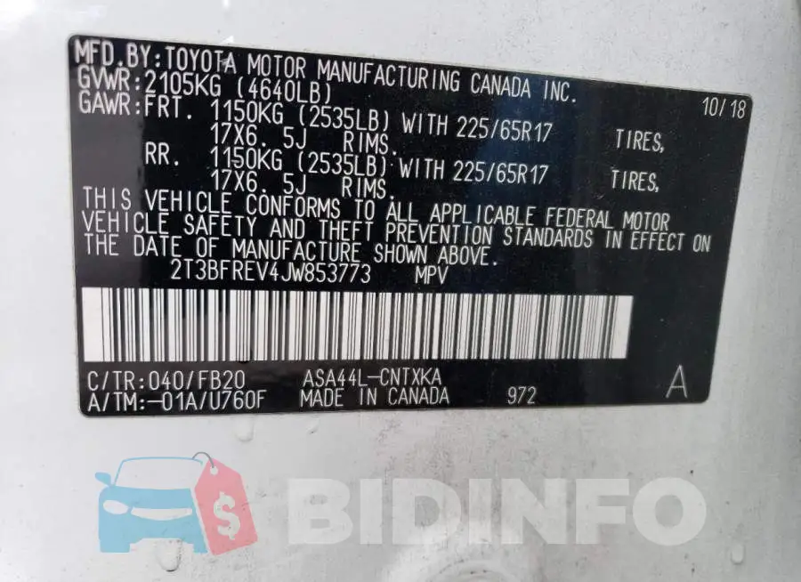 2T3BFREV4JW853773 Photo# 13
