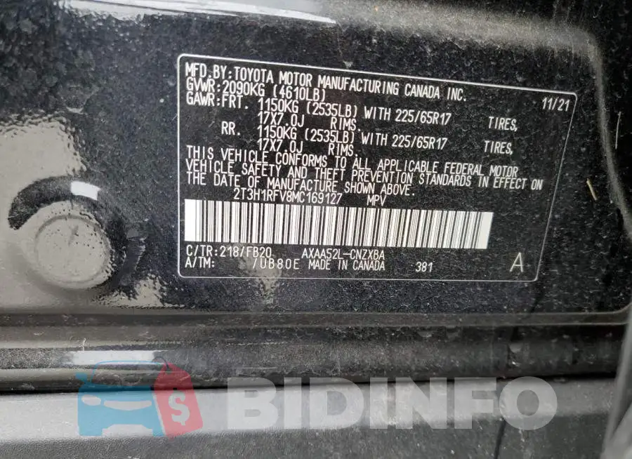 2T3H1RFV8MC169127 Photo# 12