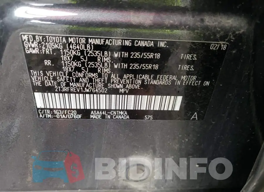 2T3RFREV1JW764502 Photo# 12