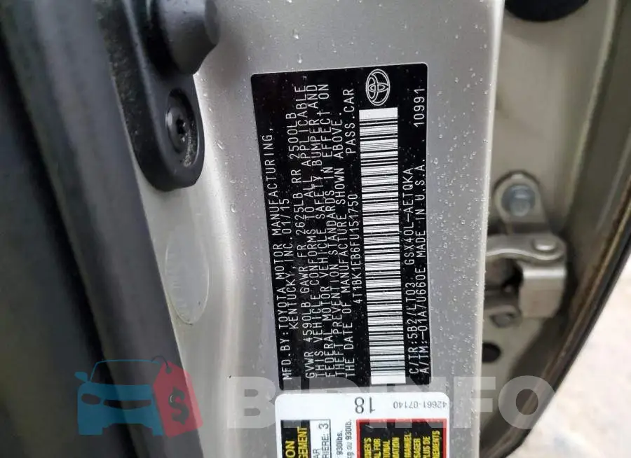 4T1BK1EB6FU151750 Photo# 12
