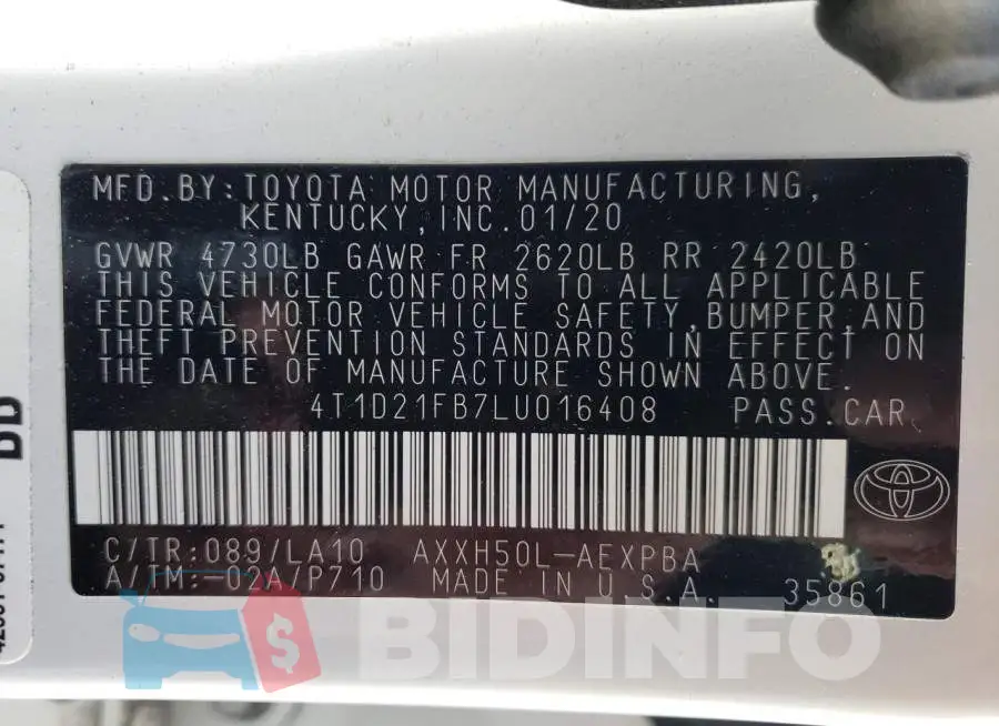 4T1D21FB7LU016408 Photo# 12