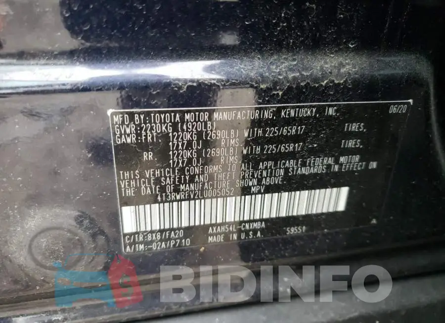 4T3RWRFV2LU005052 Photo# 12