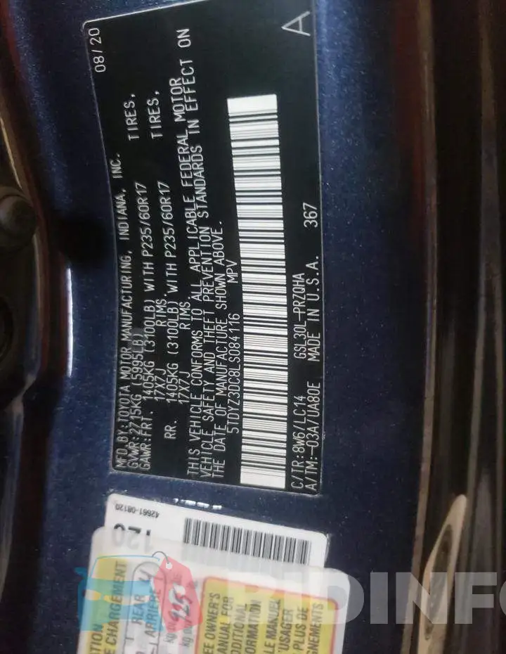 5TDYZ3DC8LS084116 Photo# 14