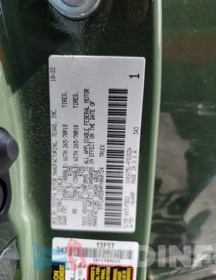 5TFLA5DB4PX060724 Photo# 13