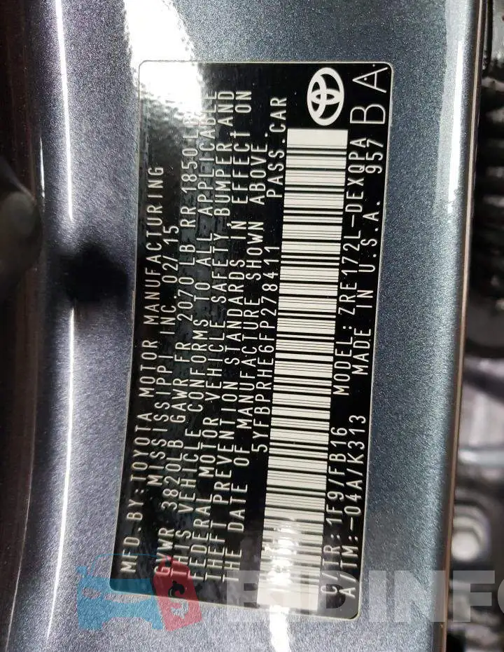 5YFBPRHE6FP278411 Photo# 12