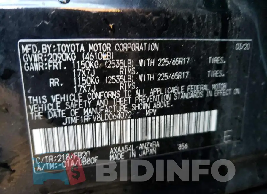 JTMF1RFV8LD064072 Photo# 14