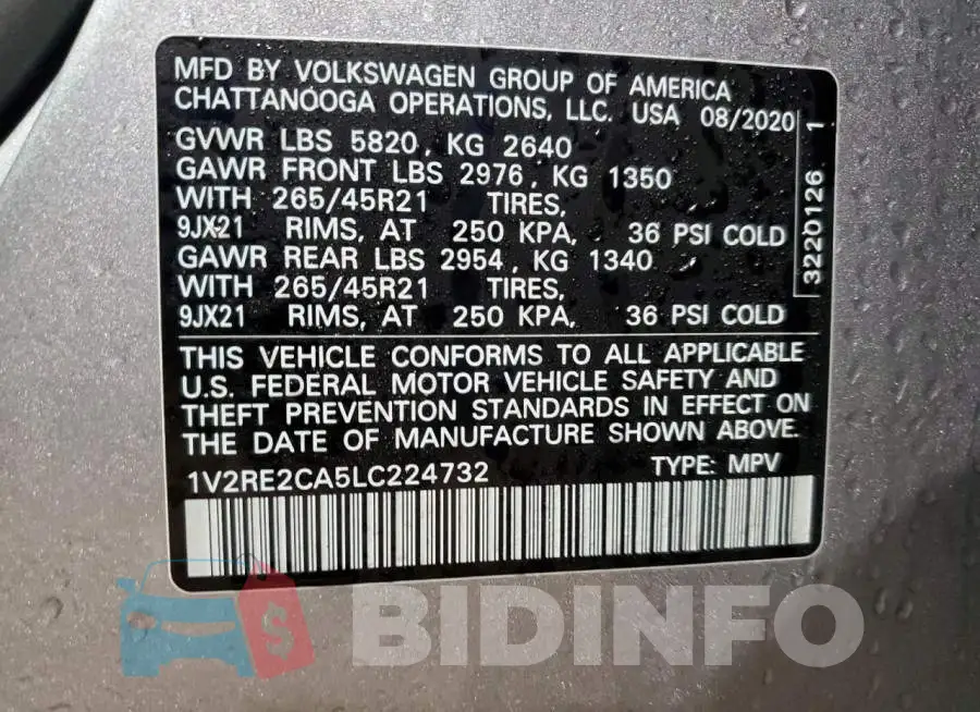 1V2RE2CA5LC224732 Photo# 13