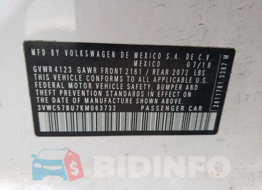 3VWC57BU7KM063732 Photo# 13