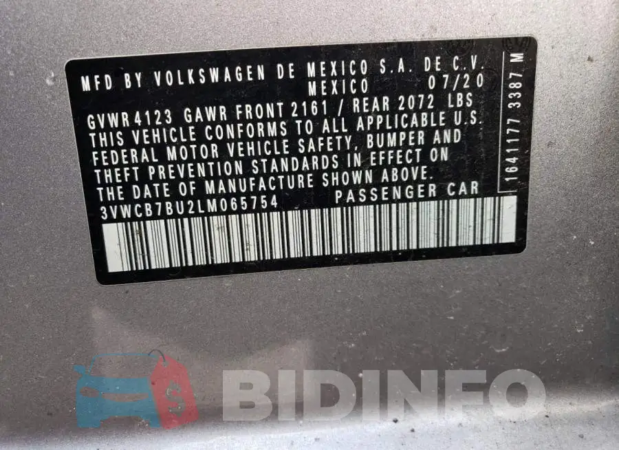 3VWCB7BU2LM065754 Photo# 12