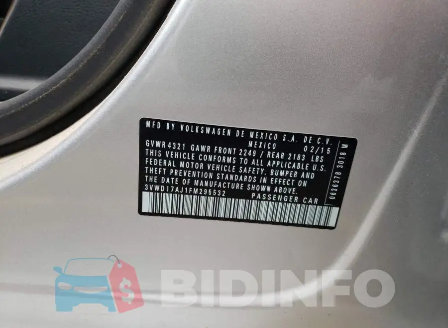 3VWD17AJ1FM295532 Photo# 10