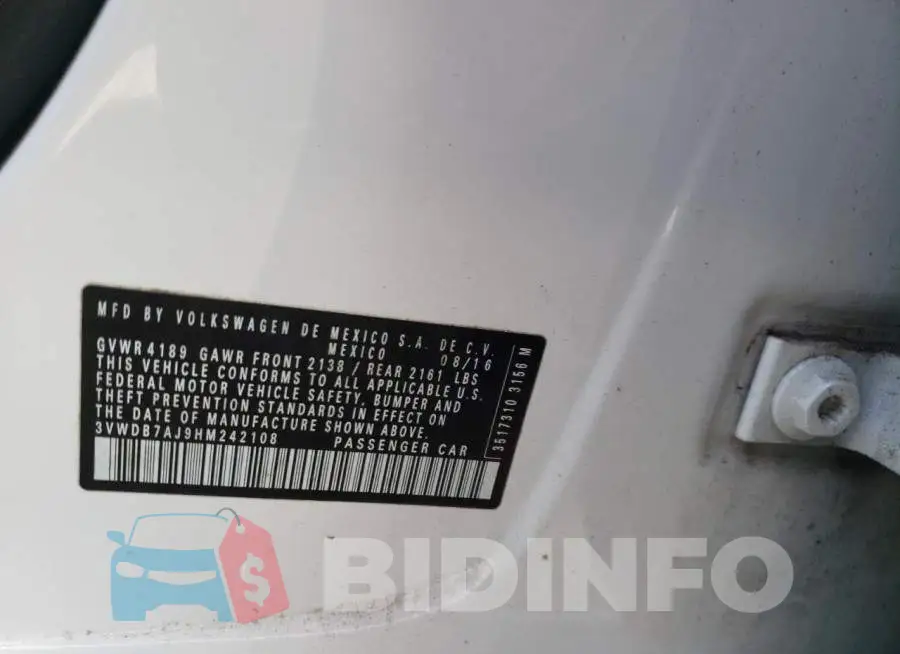 3VWDB7AJ9HM242108 Photo# 10