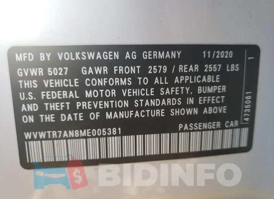 WVWTR7AN8ME005381 Photo# 13