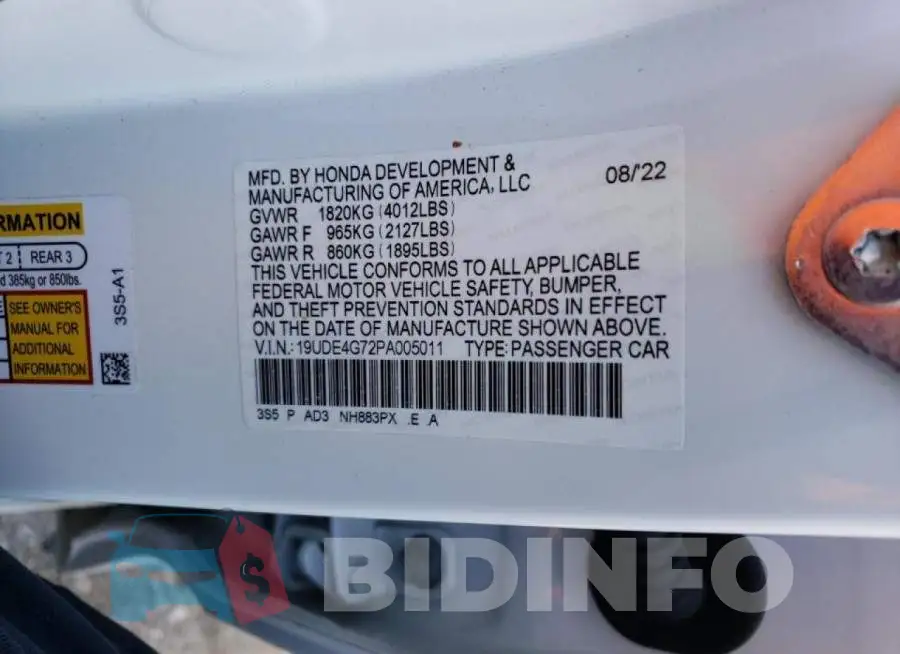 19UDE4G72PA005011 Photo# 13