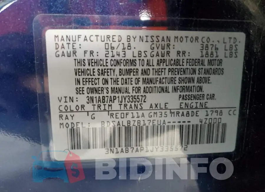 3N1AB7AP1JY335572 Photo# 12