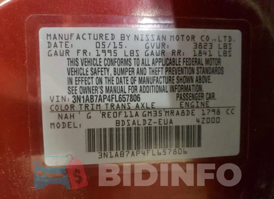 3N1AB7AP4FL657806 Photo# 12
