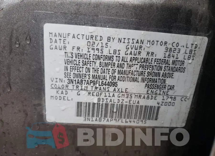 3N1AB7AP9FL644095 Photo# 12