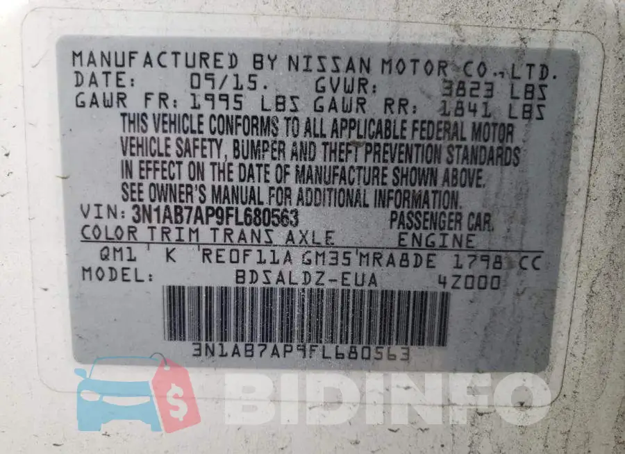 3N1AB7AP9FL680563 Photo# 12