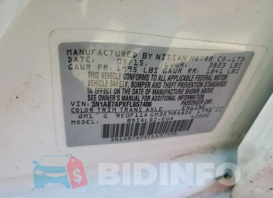 3N1AB7APXFL657406 Photo# 12