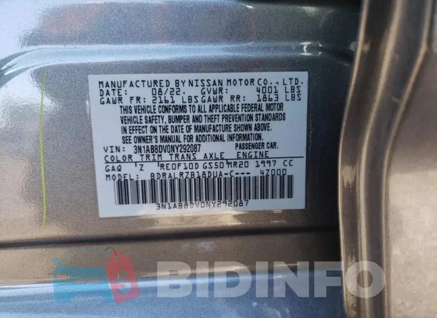 3N1AB8DV0NY292087 Photo# 12