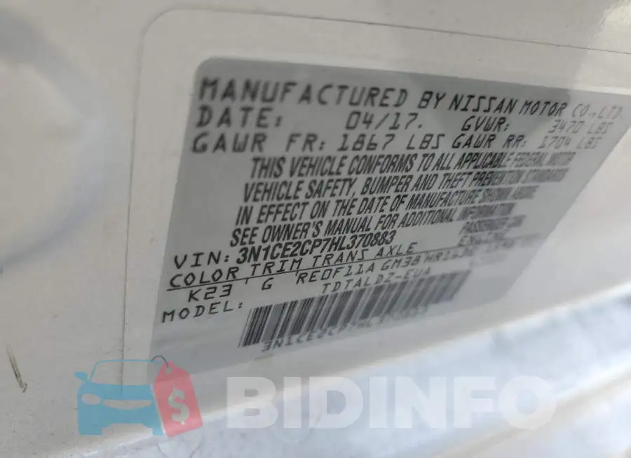 3N1CE2CP7HL370883 Photo# 12