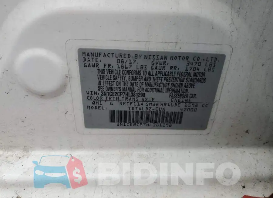 3N1CE2CP7HL381298 Photo# 13