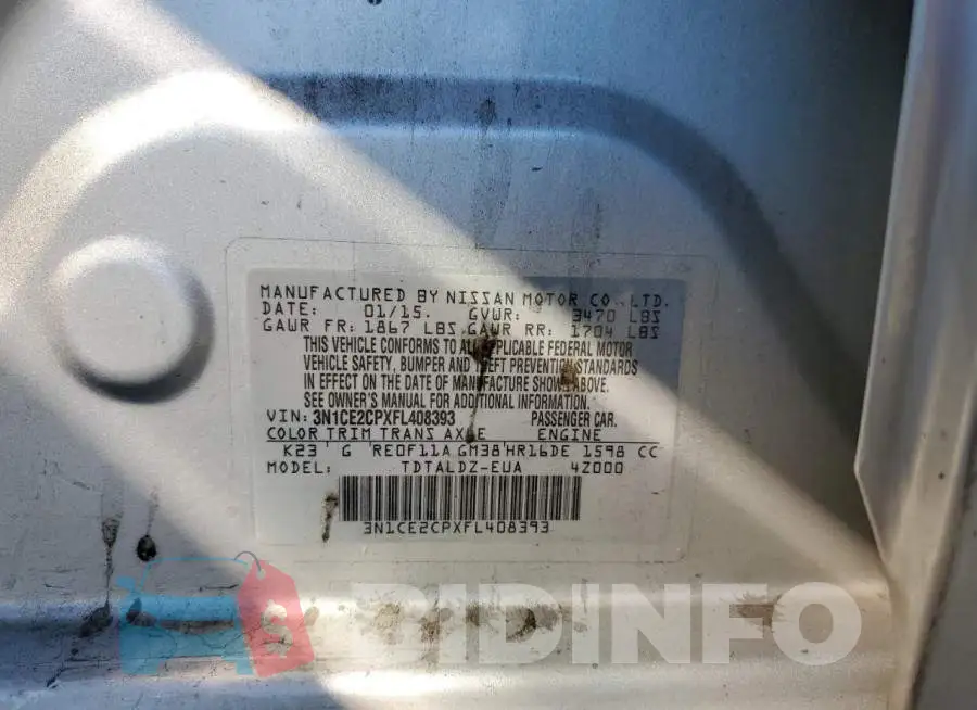 3N1CE2CPXFL408393 Photo# 12