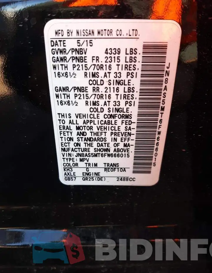 JN8AS5MT6FW666015 Photo# 12