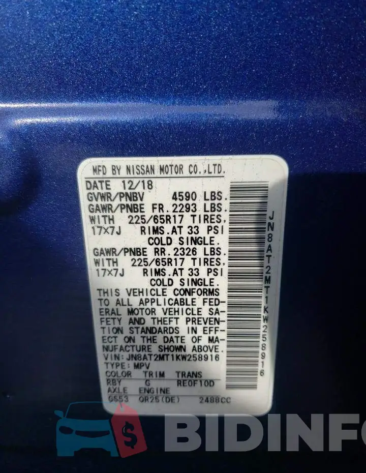 JN8AT2MT1KW258916 Photo# 13