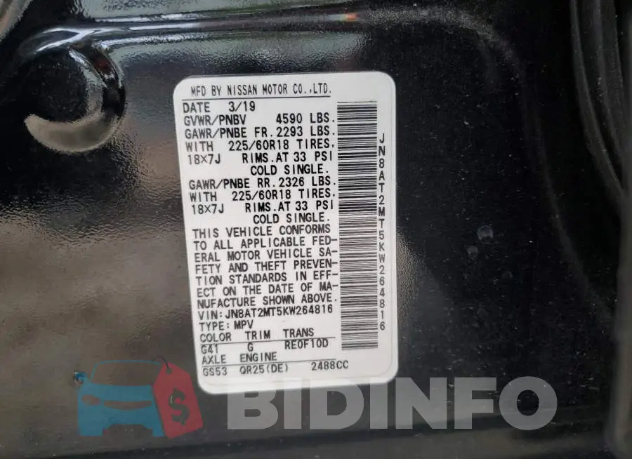 JN8AT2MT5KW264816 Photo# 10